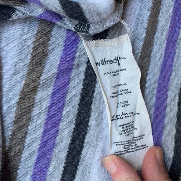 Aritzia Wilfred T-shirt Cropped stripes boxy fit short sleeve Gray Size XS - Picture 14 of 14